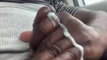 Play Close-up masturbation, jerking off and almost got caught while shooting a massive load of sperm inside car